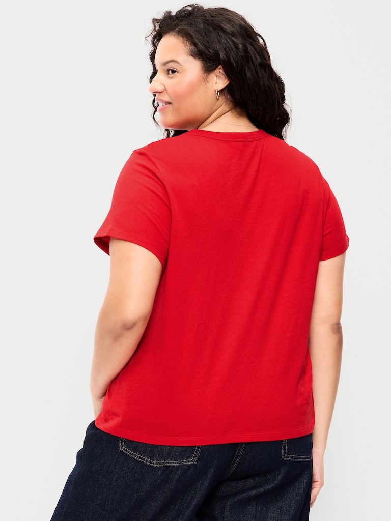 Crew-Neck Flag Graphic T-Shirt