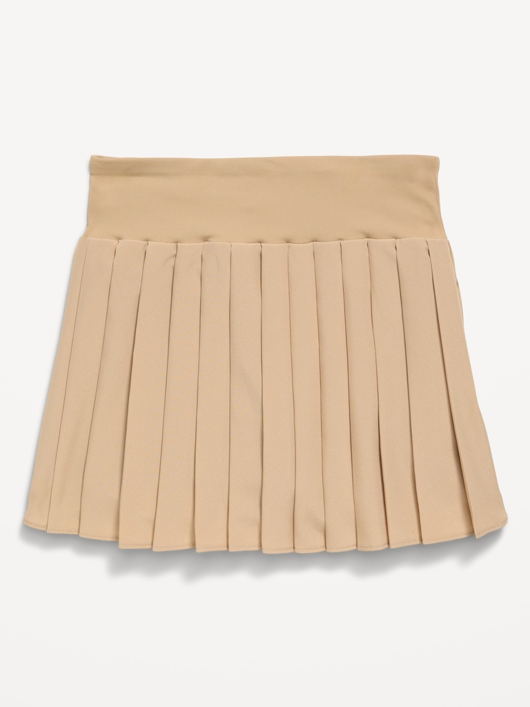 High-Waisted Pleated Performance Skort for Girls