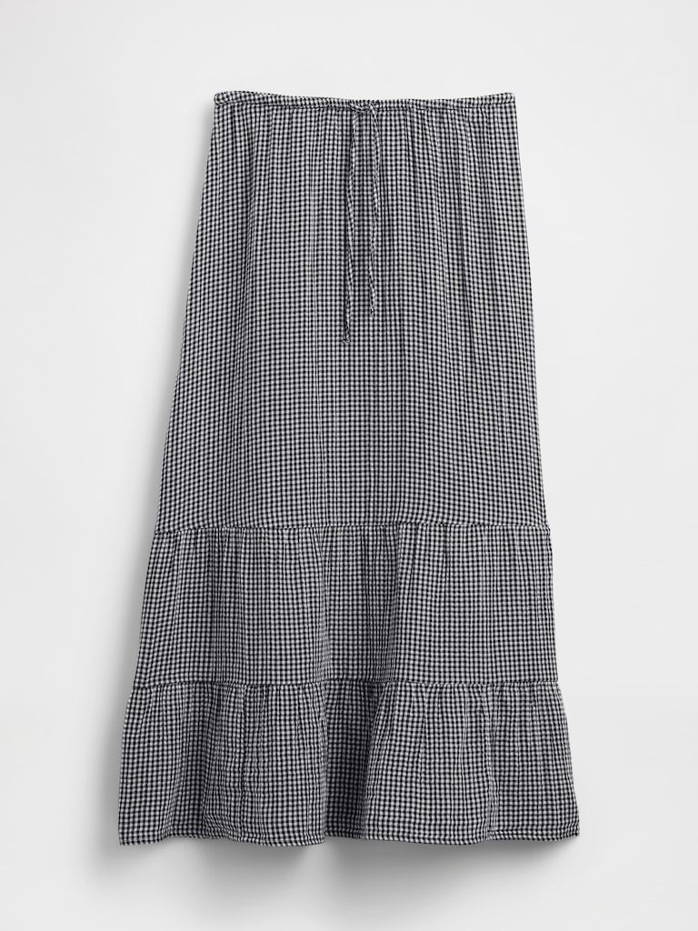 Cotton Gauze Easy Tiered Maxi Skirt