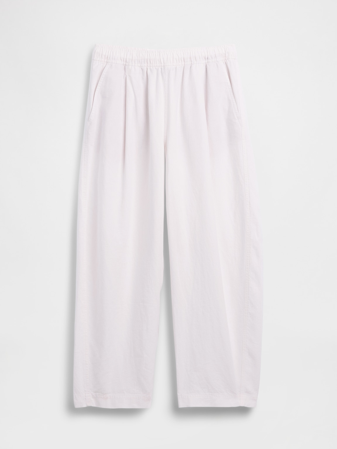 Linen-Blend Easy Barrel Pants