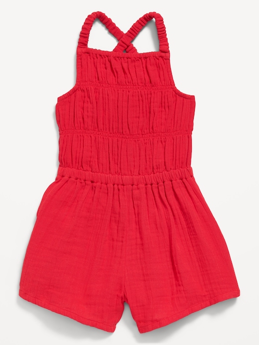 Sleeveless Sleeveless Double-Weave Smocked Romper for Toddler Girls on clearance at Old Navy — 50% off