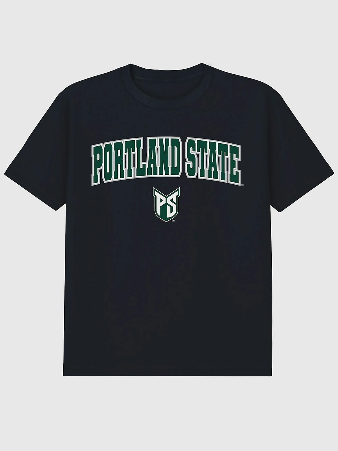 Portland State University Arch Logo Black Graphic T-Shirt