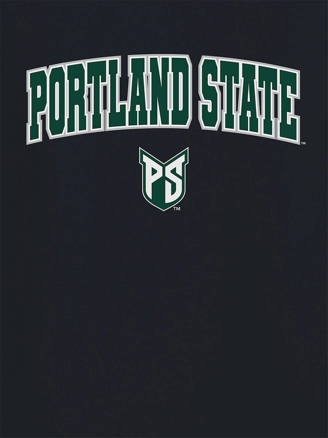Portland State University Arch Logo Black Graphic T-Shirt