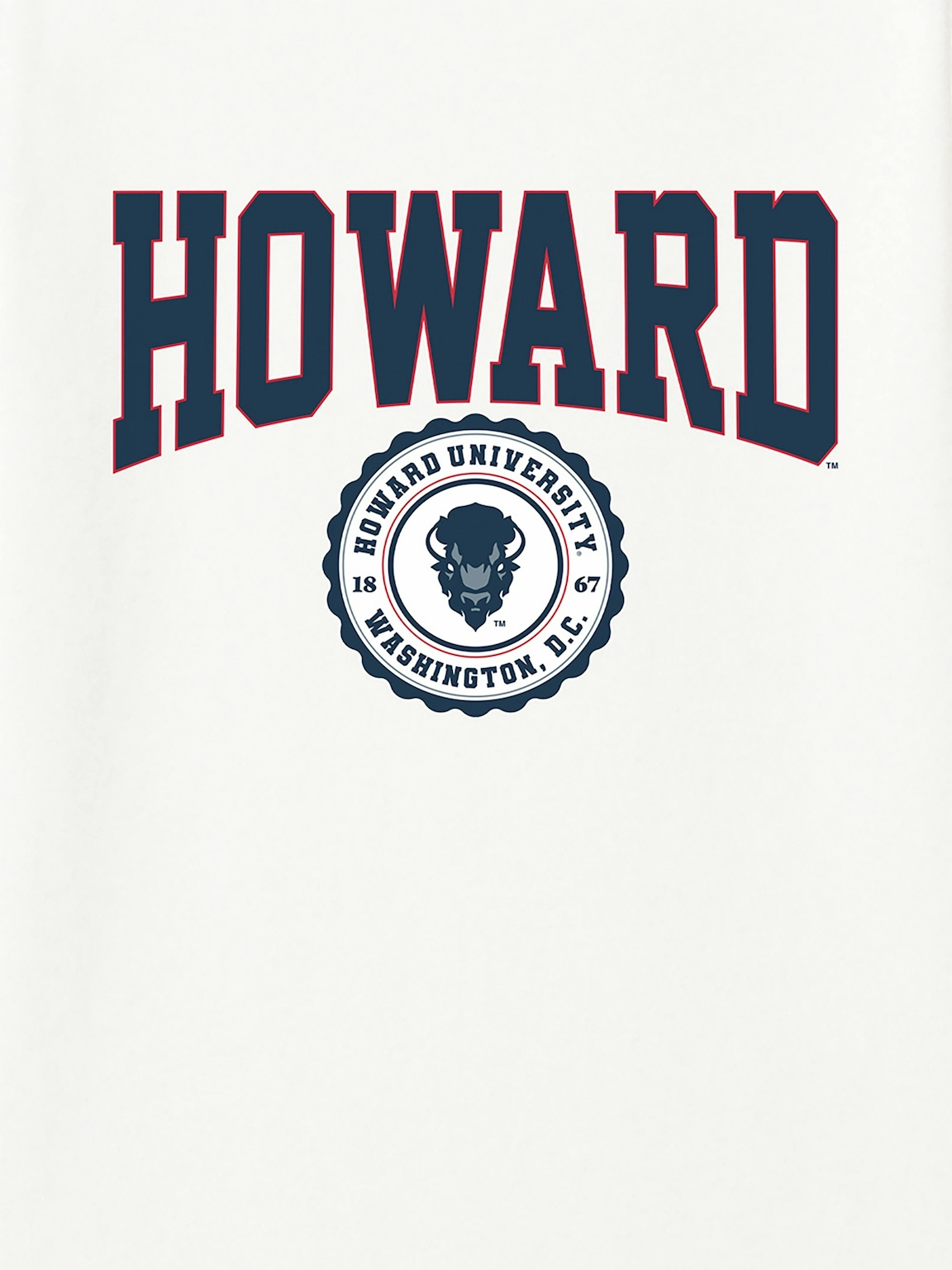 Howard University Collegiate Seal Dark Graphic T-Shirt