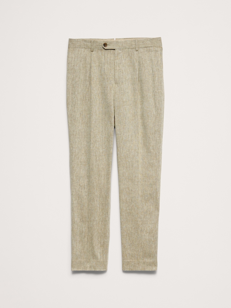 Pantalon de complet en lin et coton vert