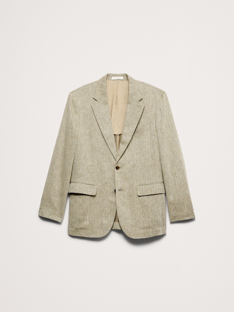Green Linen-Cotton Suit Jacket