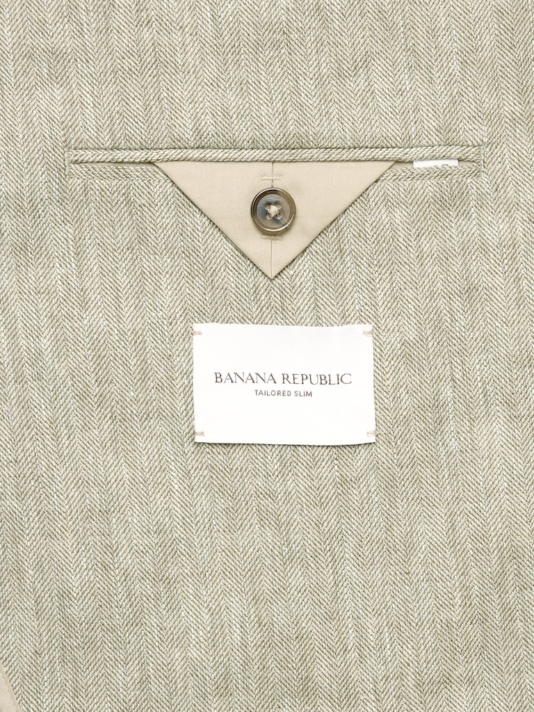 Green Linen-Cotton Suit Jacket