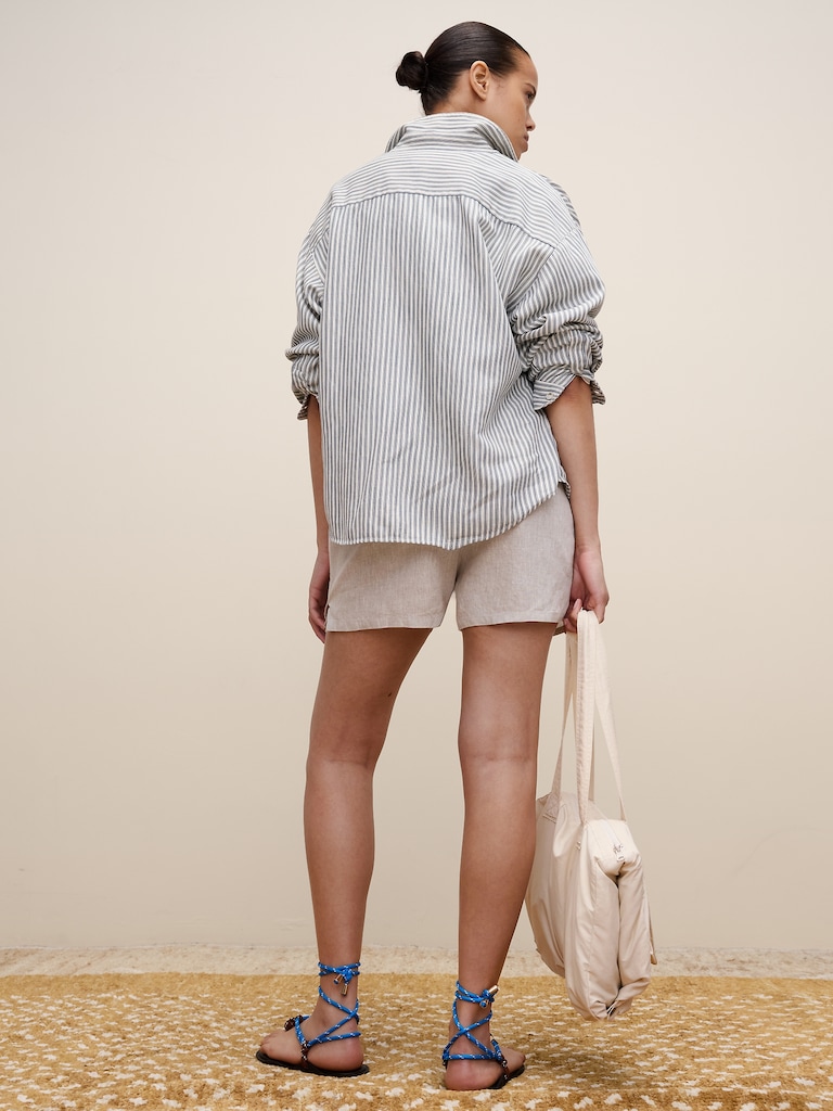 Archive Reissue Ticking Shirt in Cotton-Hemp