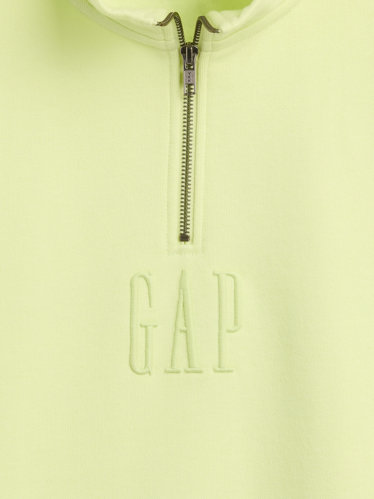 Heavyweight Oversized Logo Quarter-Zip Pullover