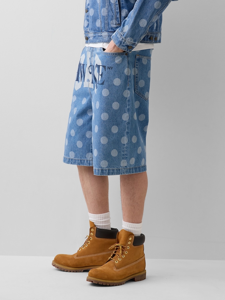 Gap × Awake NY ‘90s Loose Dotted Denim Shorts  