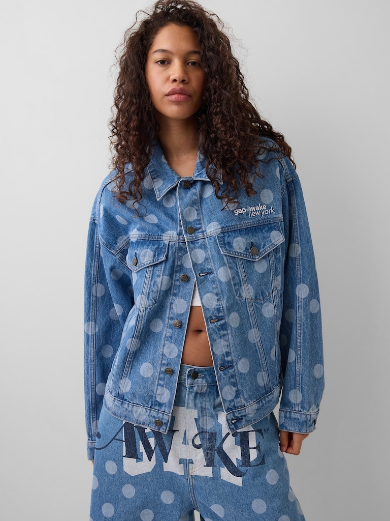 Gap × Awake NY Oversized Dotted Icon Denim Jacket