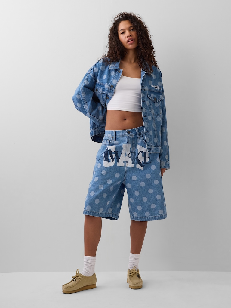 Gap × Awake NY ‘90s Loose Dotted Denim Shorts  