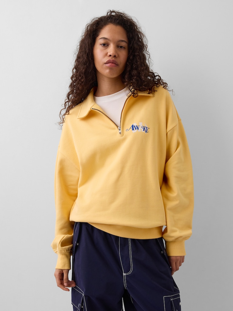 Gap × Awake NY Heavyweight Oversized Quarter-Zip Pullover
