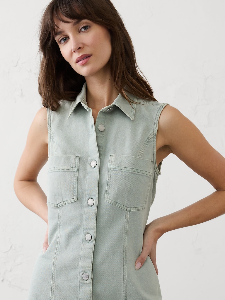 Denim Mini Shirtdress