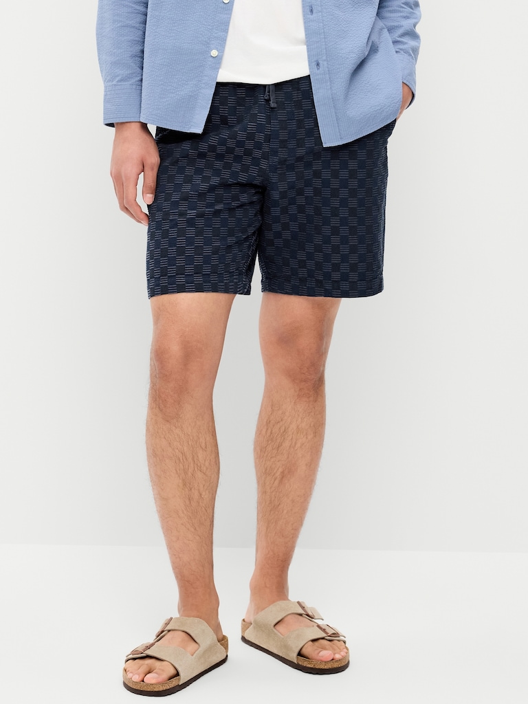 Textured-Knit Jogger Shorts -- 7-inch inseam