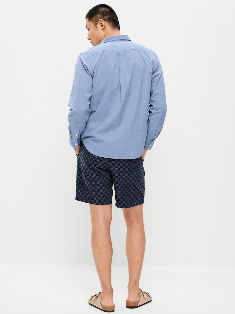 Textured-Knit Jogger Shorts -- 7-inch inseam