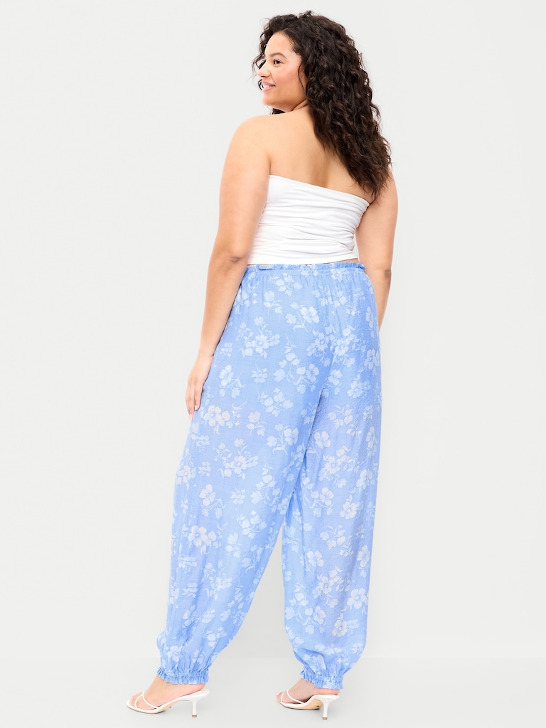 High-Waisted Chiffon Harem Pants