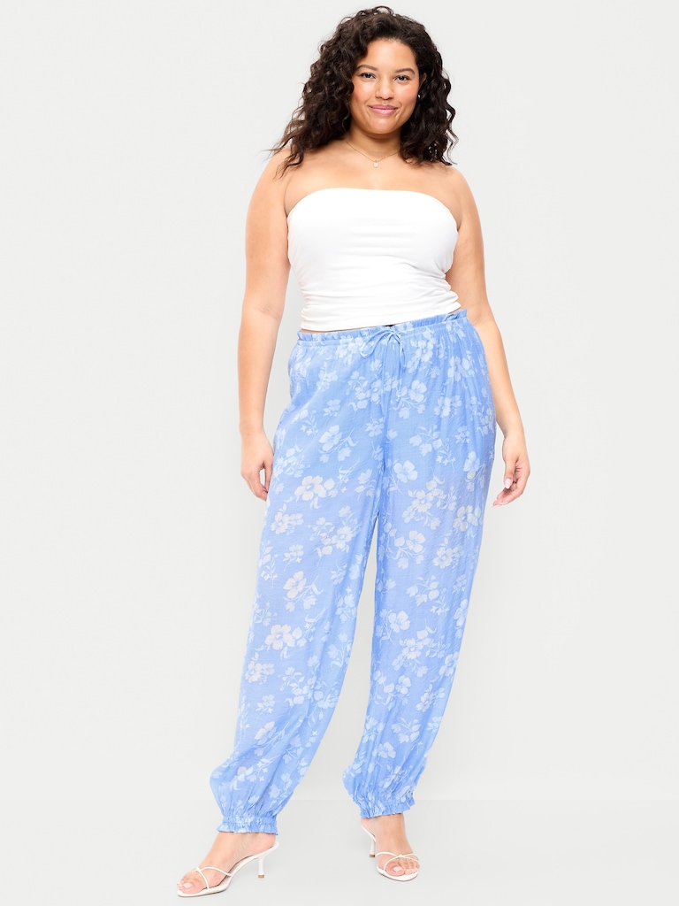 High-Waisted Chiffon Harem Pants