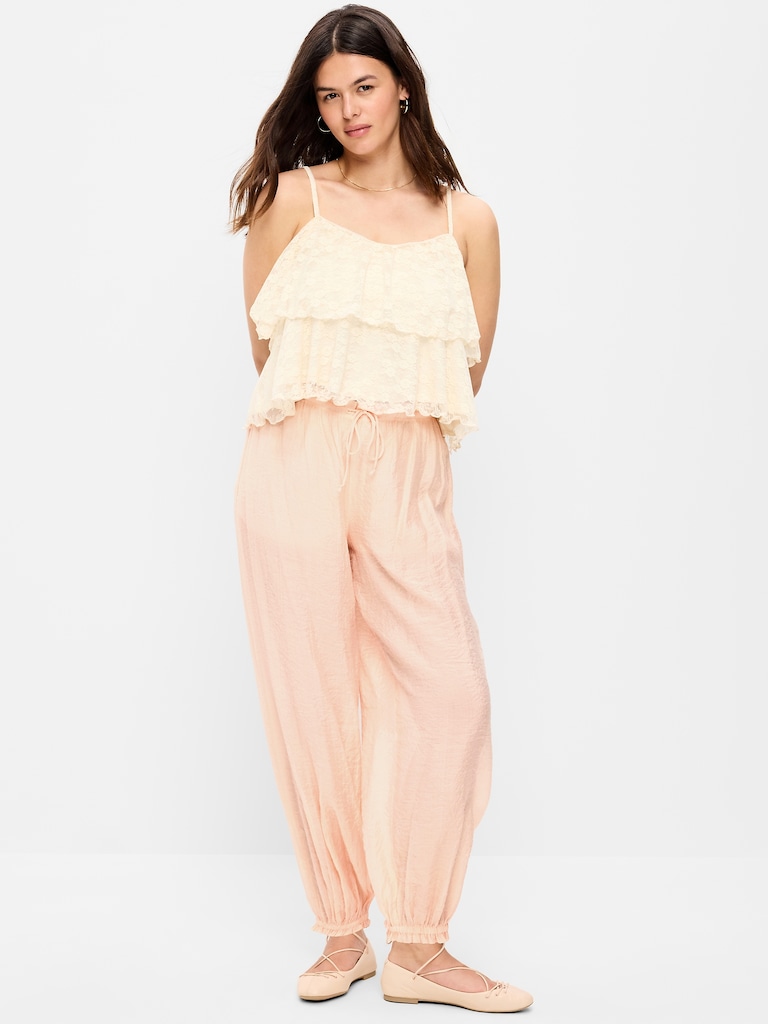 High-Waisted Chiffon Harem Pants