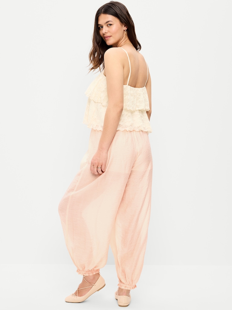 High-Waisted Chiffon Harem Pants