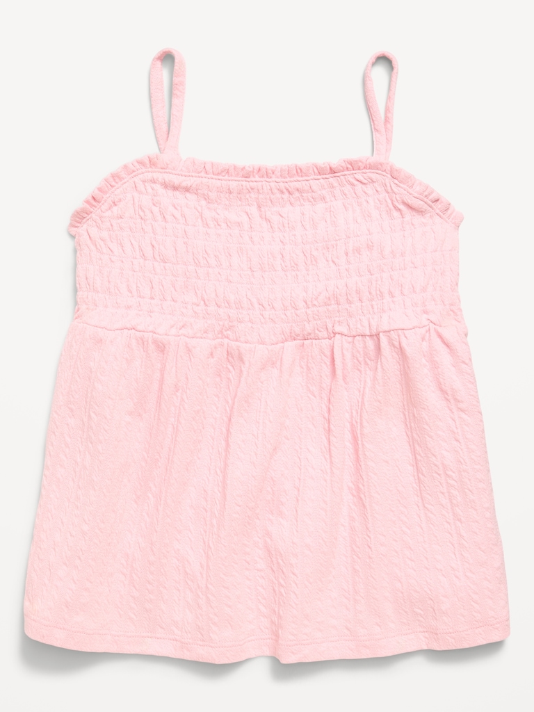 Sleeveless Textured Smocked Top for Girls