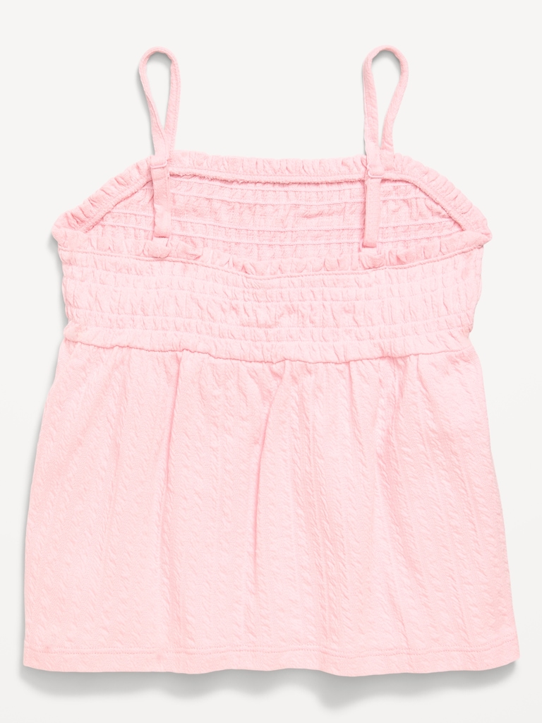 Sleeveless Textured Smocked Top for Girls