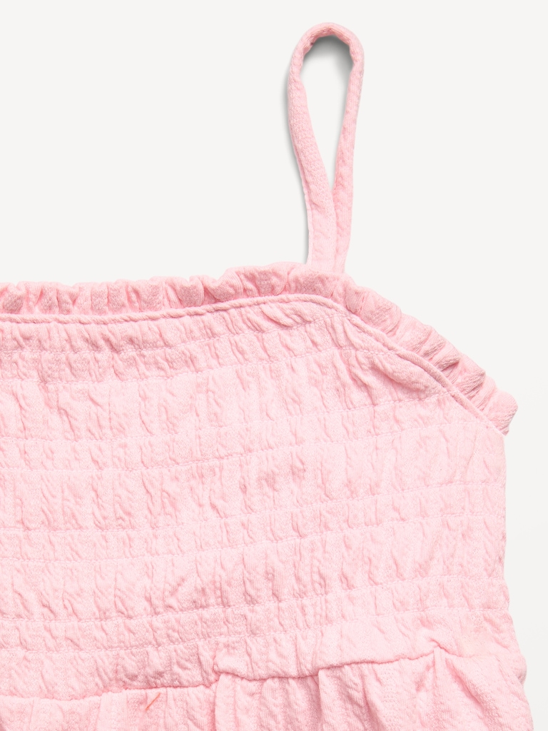 Sleeveless Textured Smocked Top for Girls