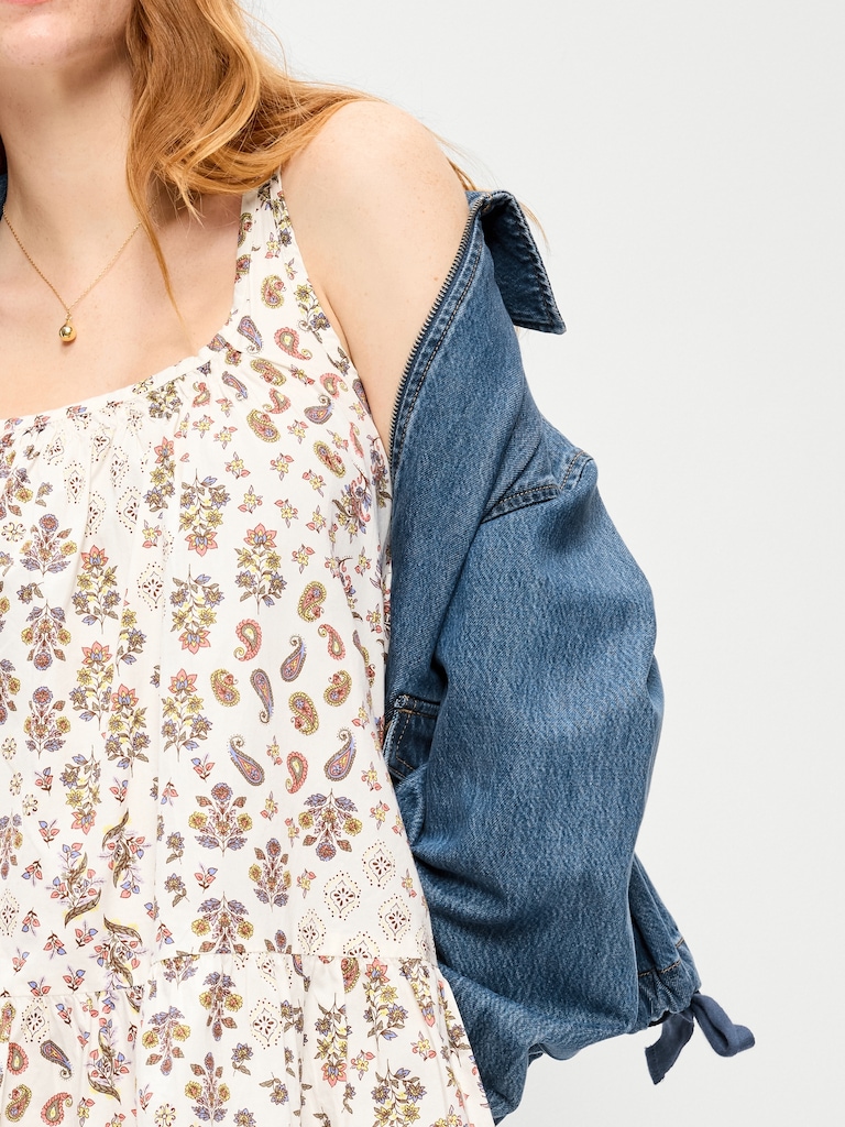 Sleeveless Drop-Waist Swing Mini Dress