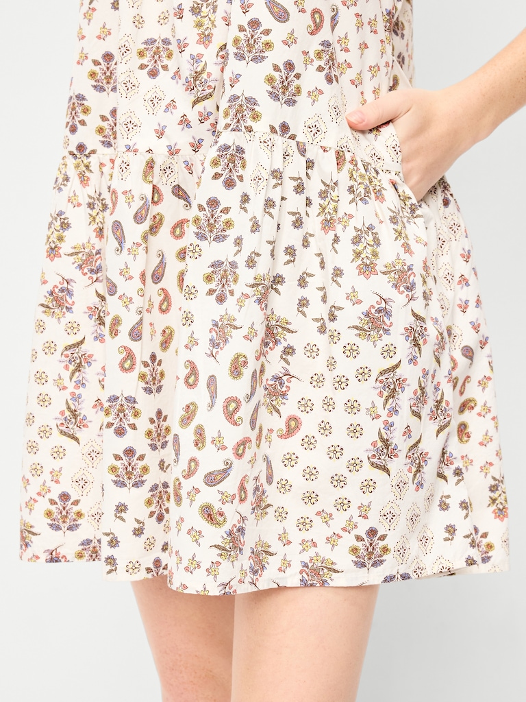 Sleeveless Drop-Waist Swing Mini Dress