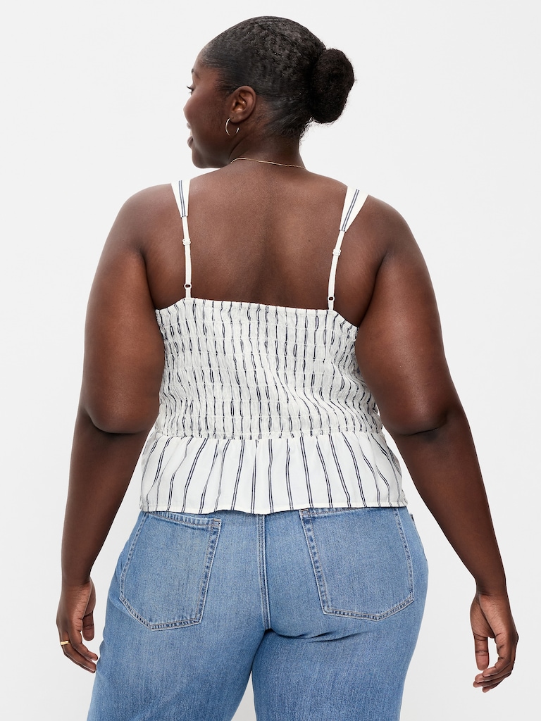 Smocked Peplum Tank Top