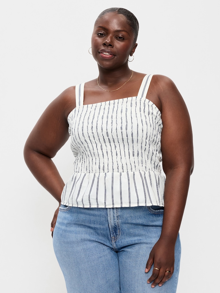 Smocked Peplum Tank Top