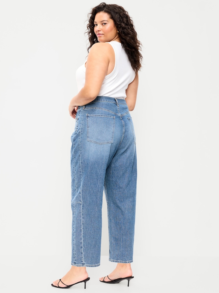 High-Waisted Barrel Ankle Jeans