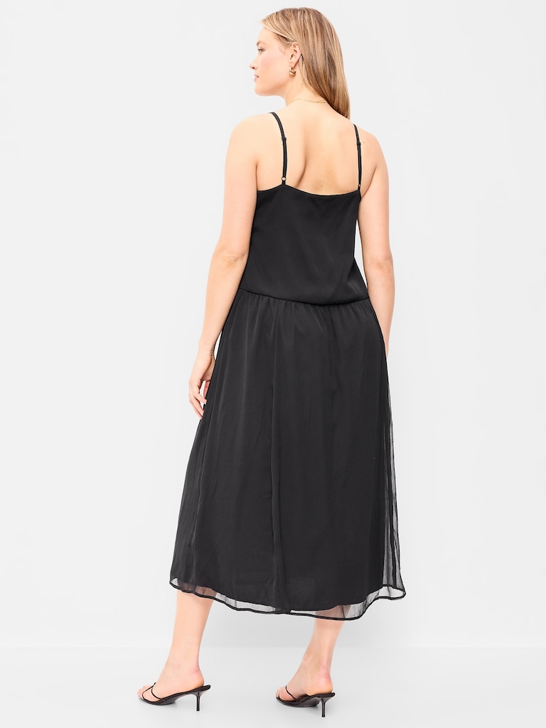 Chiffon Drop-Waist Maxi Dress