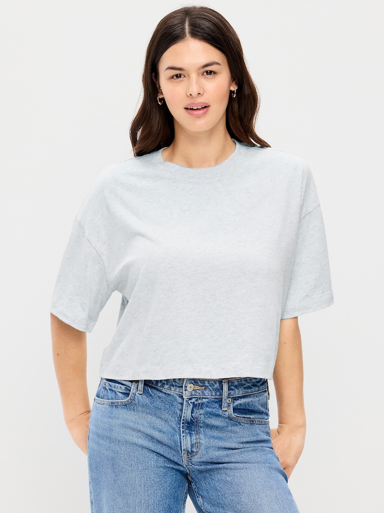 T-shirt court ras du cou rétro