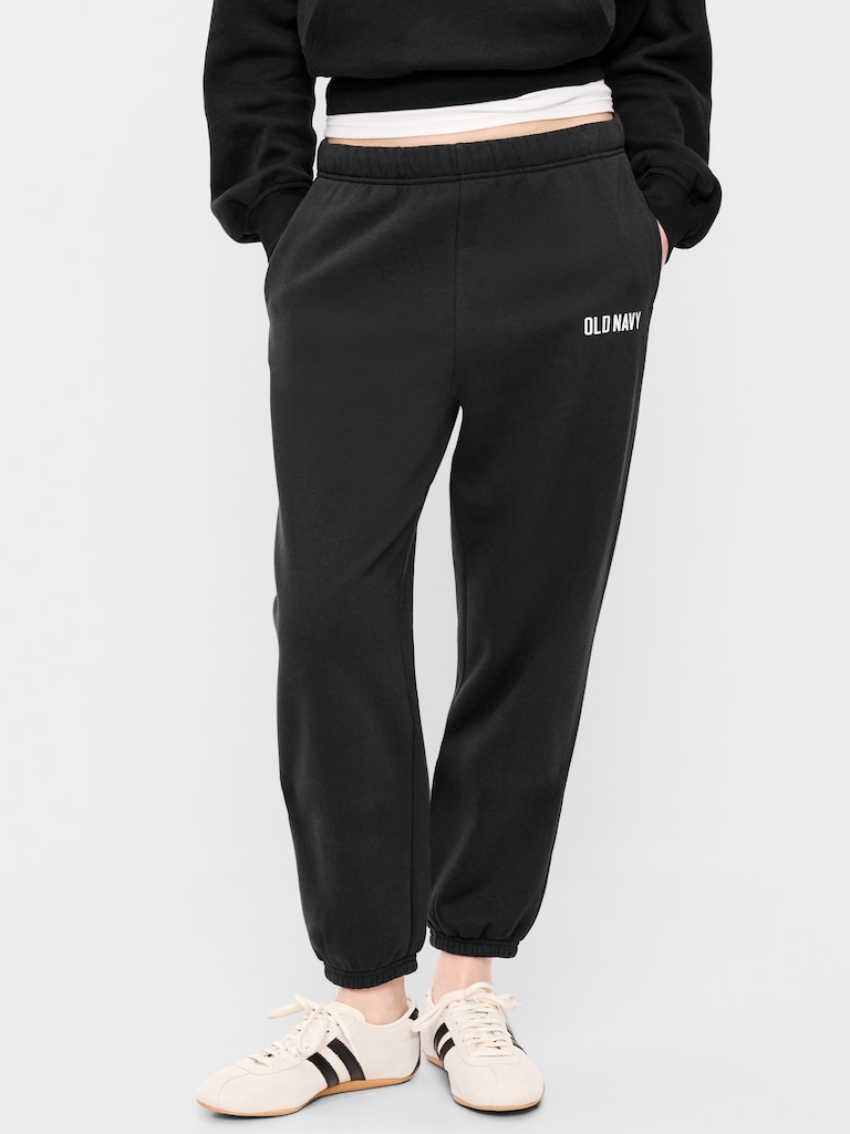 High-Waisted Cinched-Ankle Sweatpants