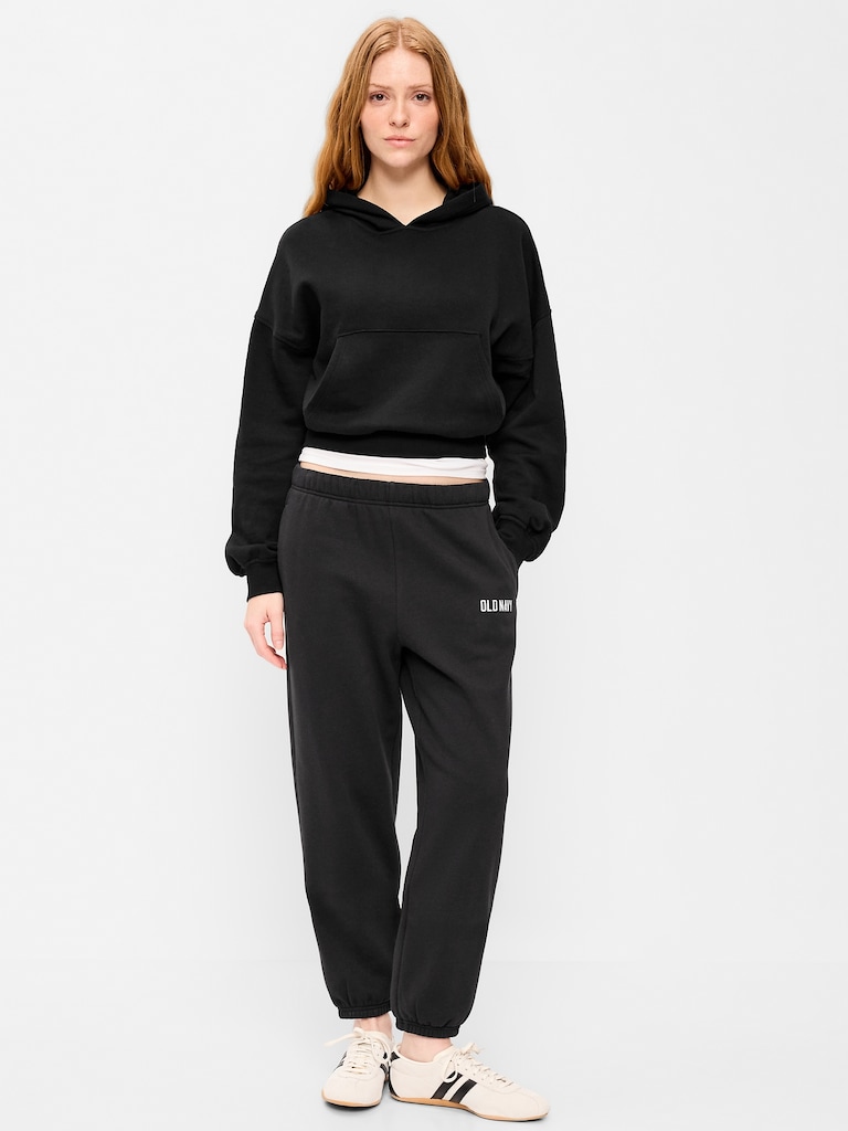 High-Waisted Cinched-Ankle Sweatpants
