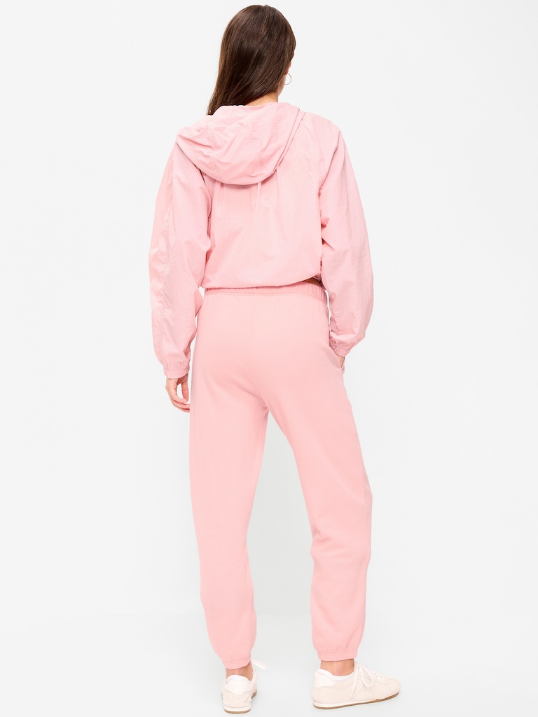 High-Waisted Cinched-Ankle Sweatpants