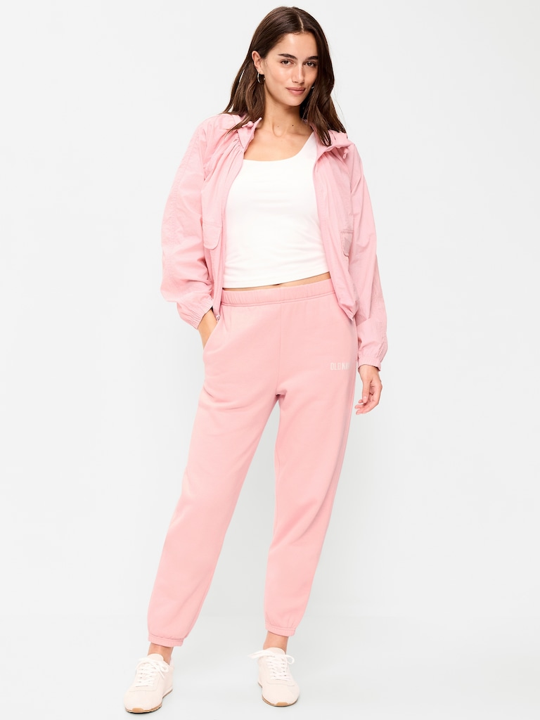 High-Waisted Cinched-Ankle Sweatpants