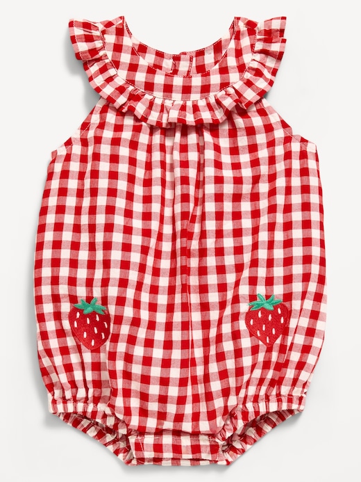 Printed Printed Sleeveless Ruffled Collared Romper for Baby clearance posted today