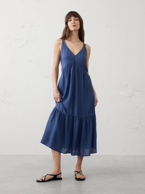 princess polly baby blue dress The Romanticist Short Sleeve Shirt Dress in Royal Blue Cotton Sateen – The  Array main image 1