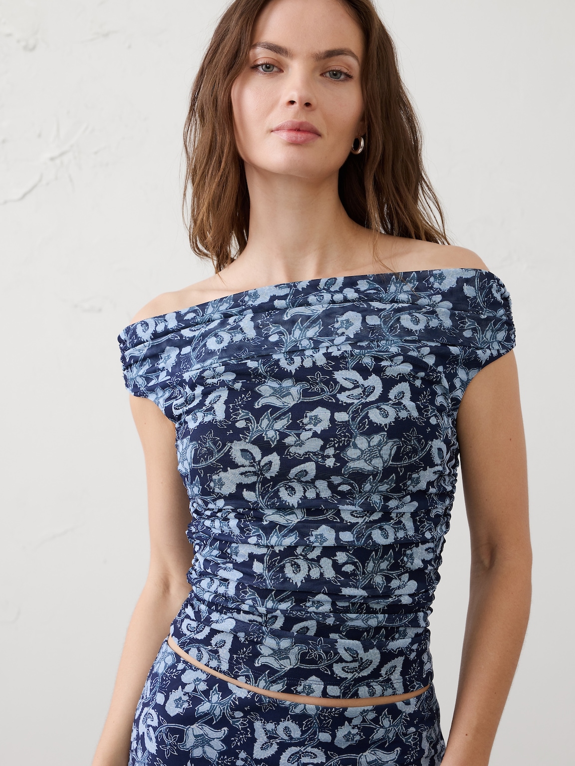 Off-Shoulder Mesh Top
