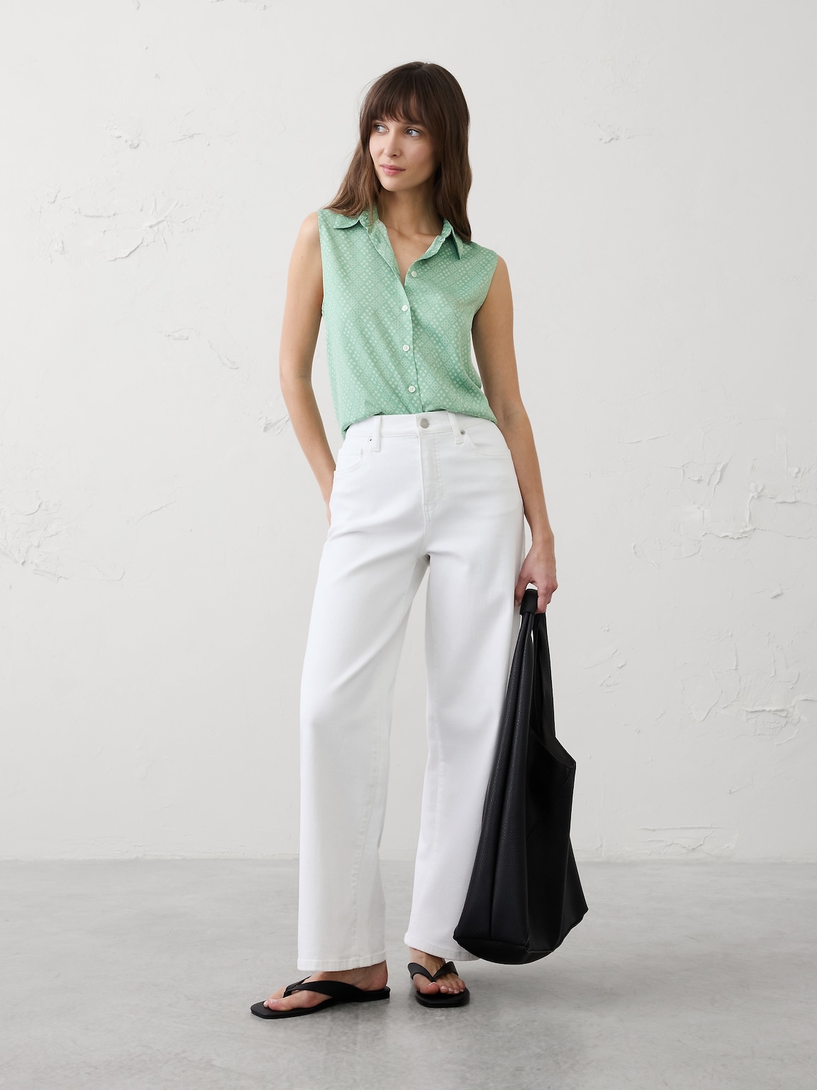 Silky Collared Top