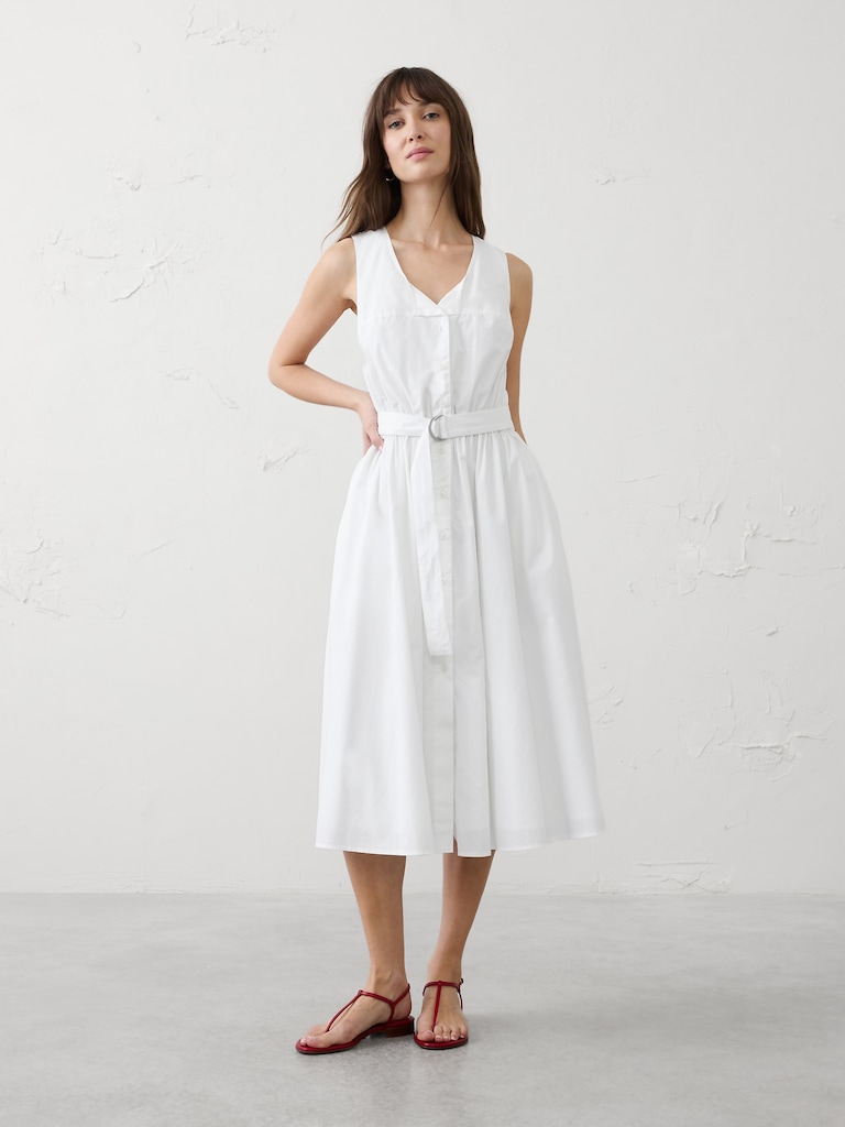 Poplin Knee-Length Dress