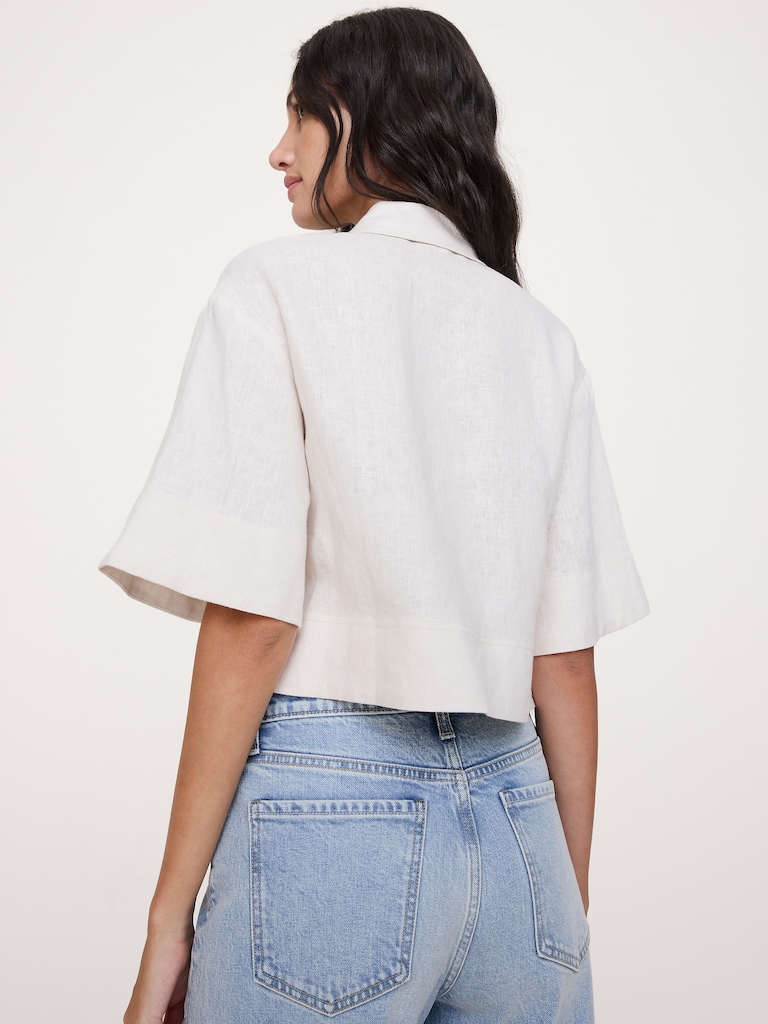 Linen Tie-Front Shirt