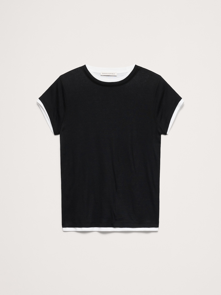 Airy Cotton Layered T-Shirt