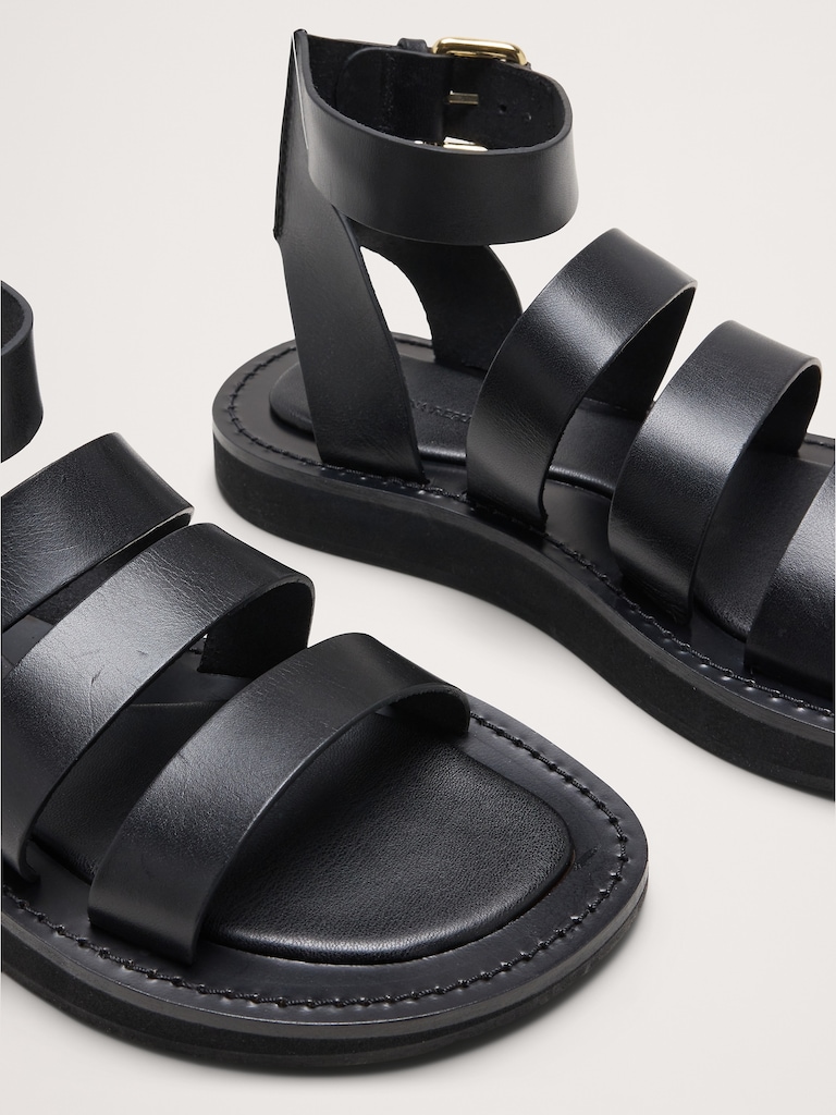 Italian Leather Flatform Sandal
