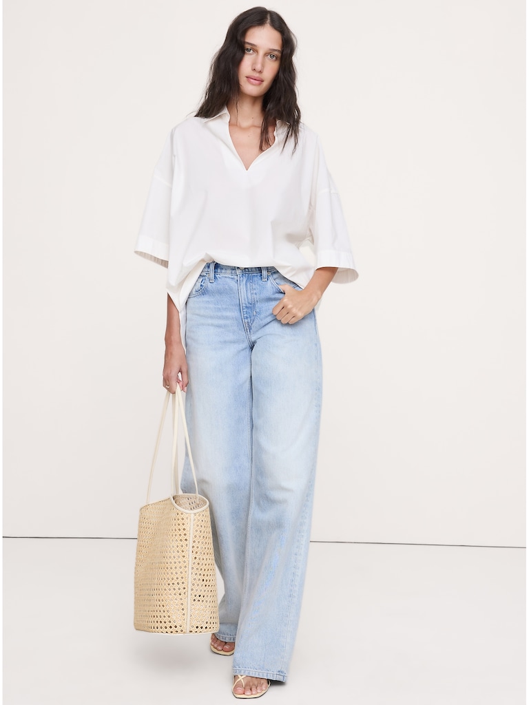 Cotton Poplin Popover Tunic