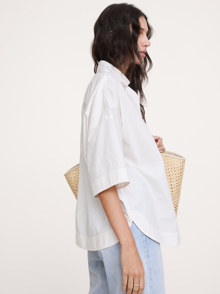 Cotton Poplin Popover Tunic