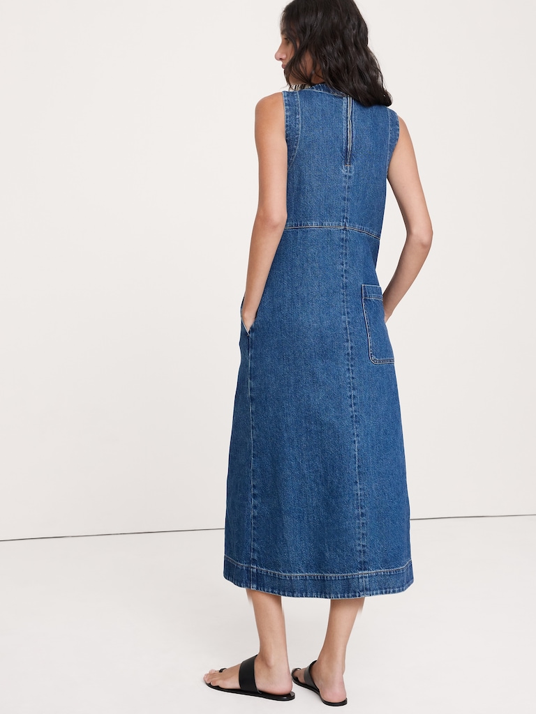 Denim Shift Midi Dress