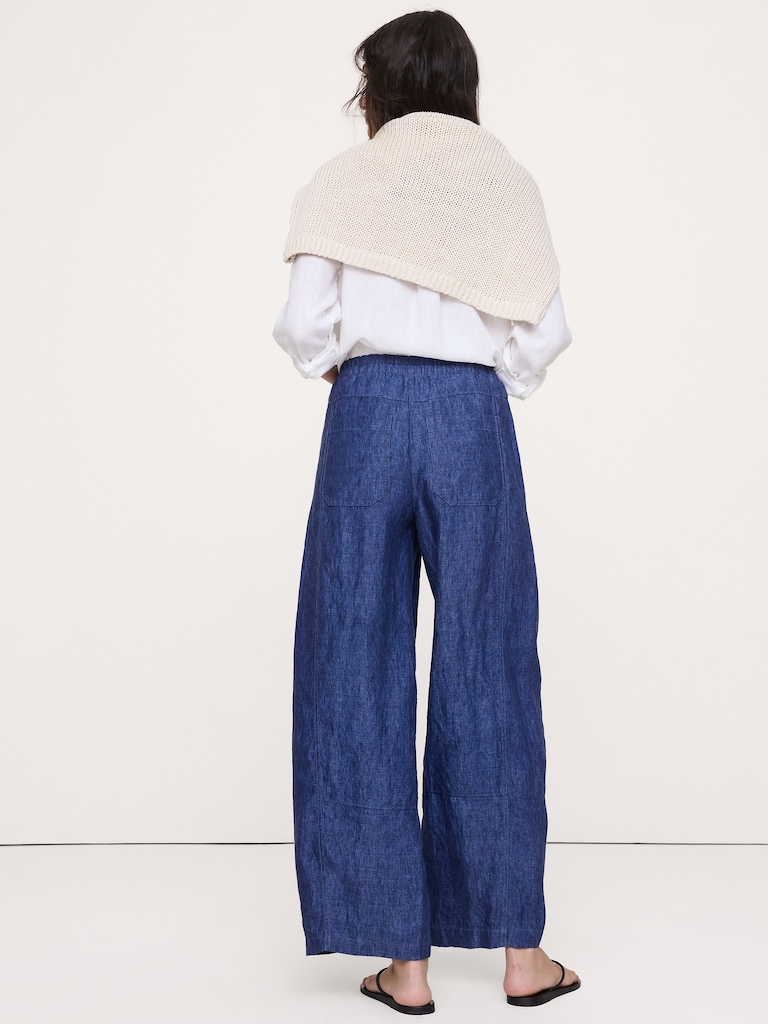 Mid-Rise Relaxed Painter Pull-On Pant in Linen